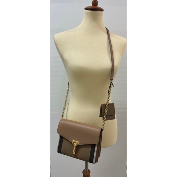 NWT BURBERRY BABY MACKEN DERBY LEATHER CROSSBODY BAG - Picture 1 of 7